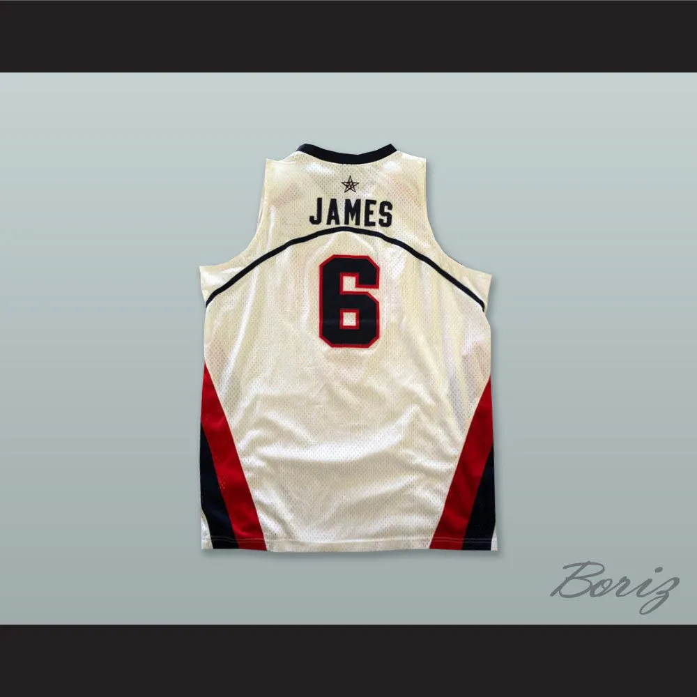 Lebron James 6 USA White Basketball Jersey