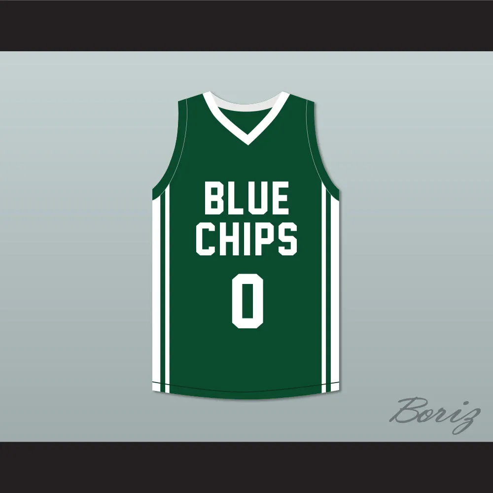 Lebron James Jr 0 Blue Chips Green Basketball Jersey 1