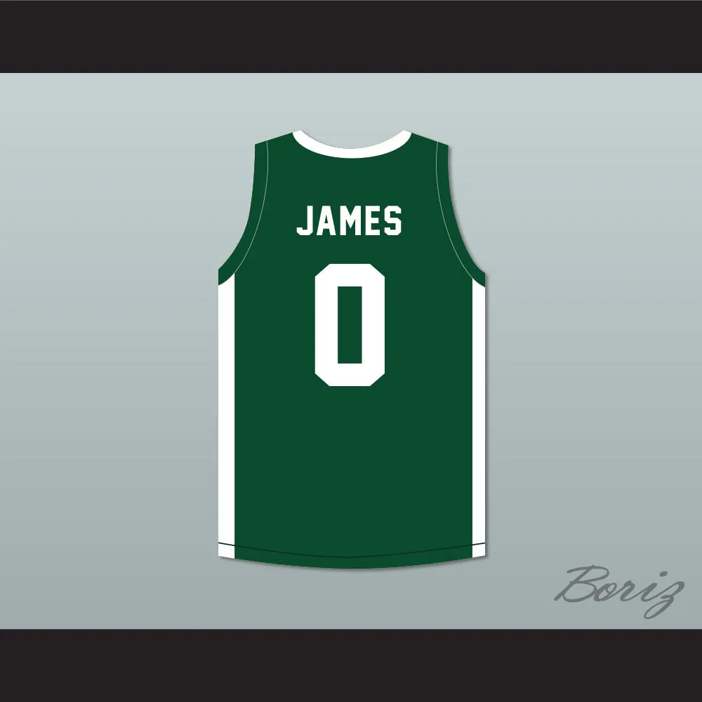 Lebron James Jr 0 Blue Chips Green Basketball Jersey 2
