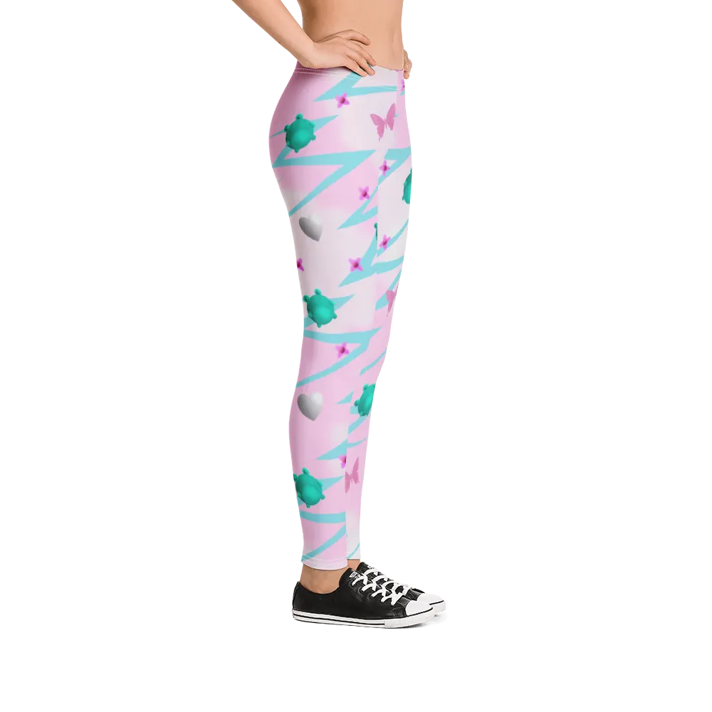 Leggings, Fairy Kei Frogs Pink