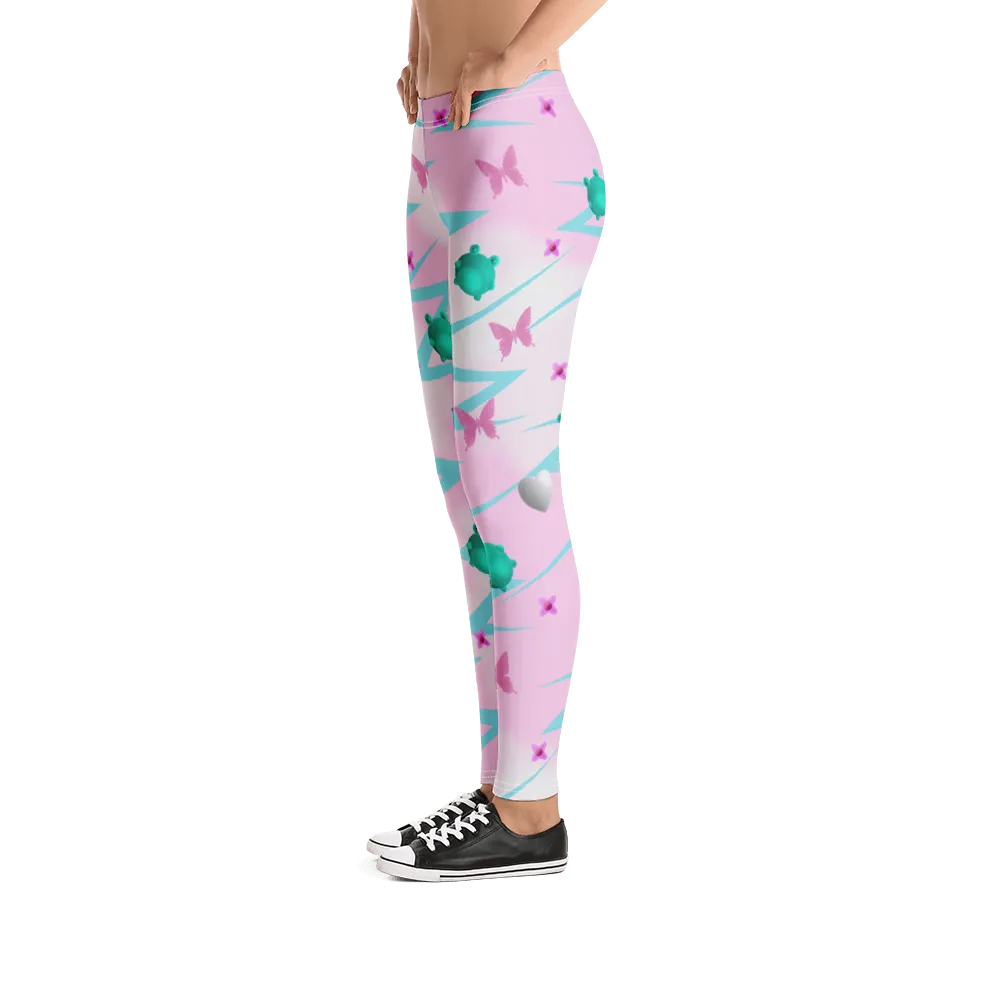 Leggings, Fairy Kei Frogs Pink