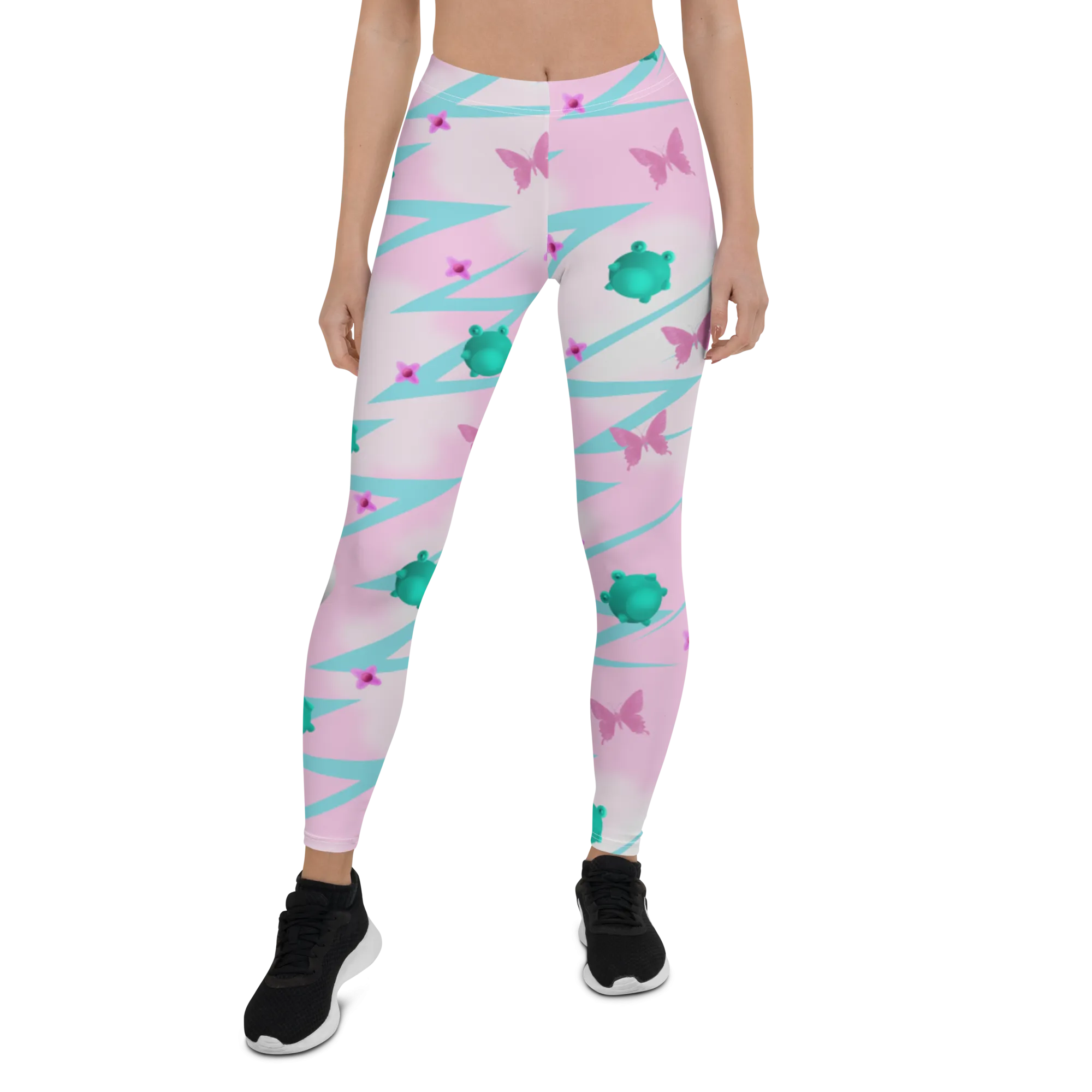 Leggings, Fairy Kei Frogs Pink