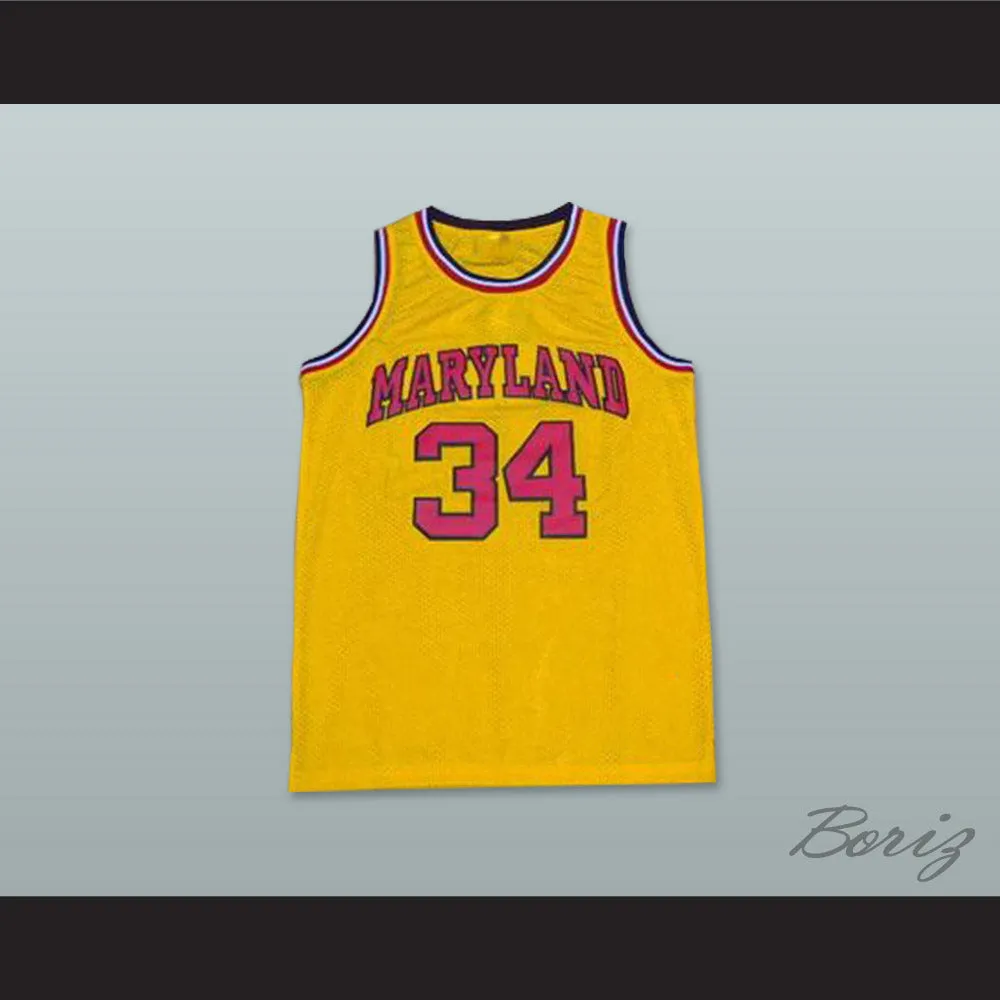 Len Bias 34 Maryland Yellow Basketball Jersey