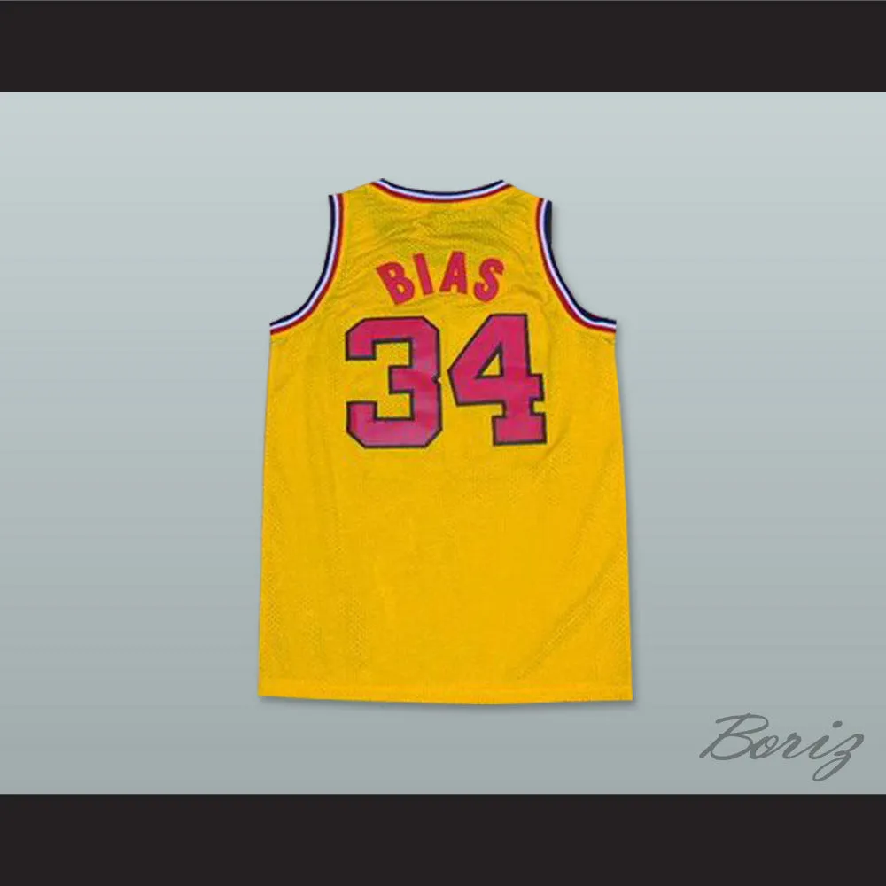Len Bias 34 Maryland Yellow Basketball Jersey
