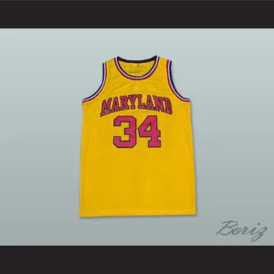 Len Bias 34 Maryland Yellow Basketball Jersey