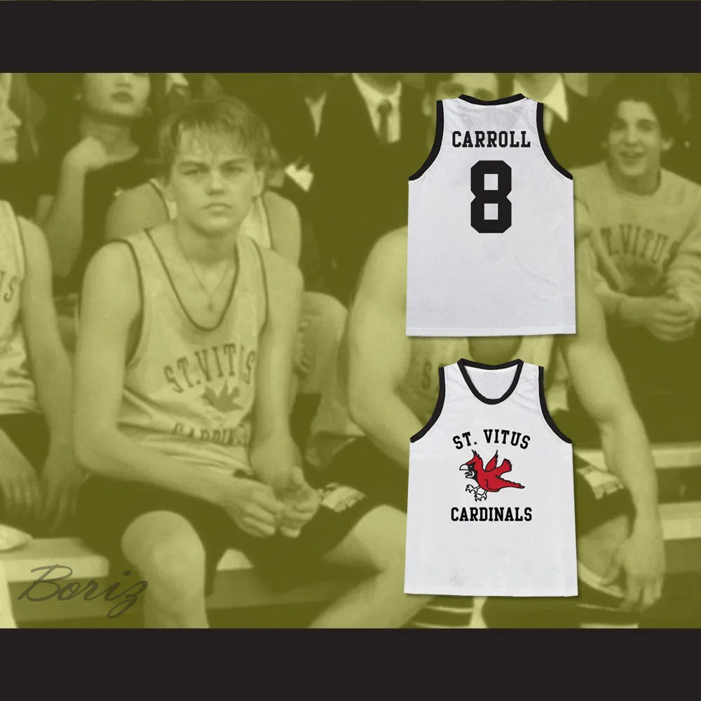 Leonardo DiCaprio Jim Carroll 8 St Vitus Cardinals White Basketball Jersey from The Basketball Diaries