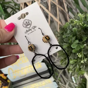 Leopard Lizzie earrings - Black Oval