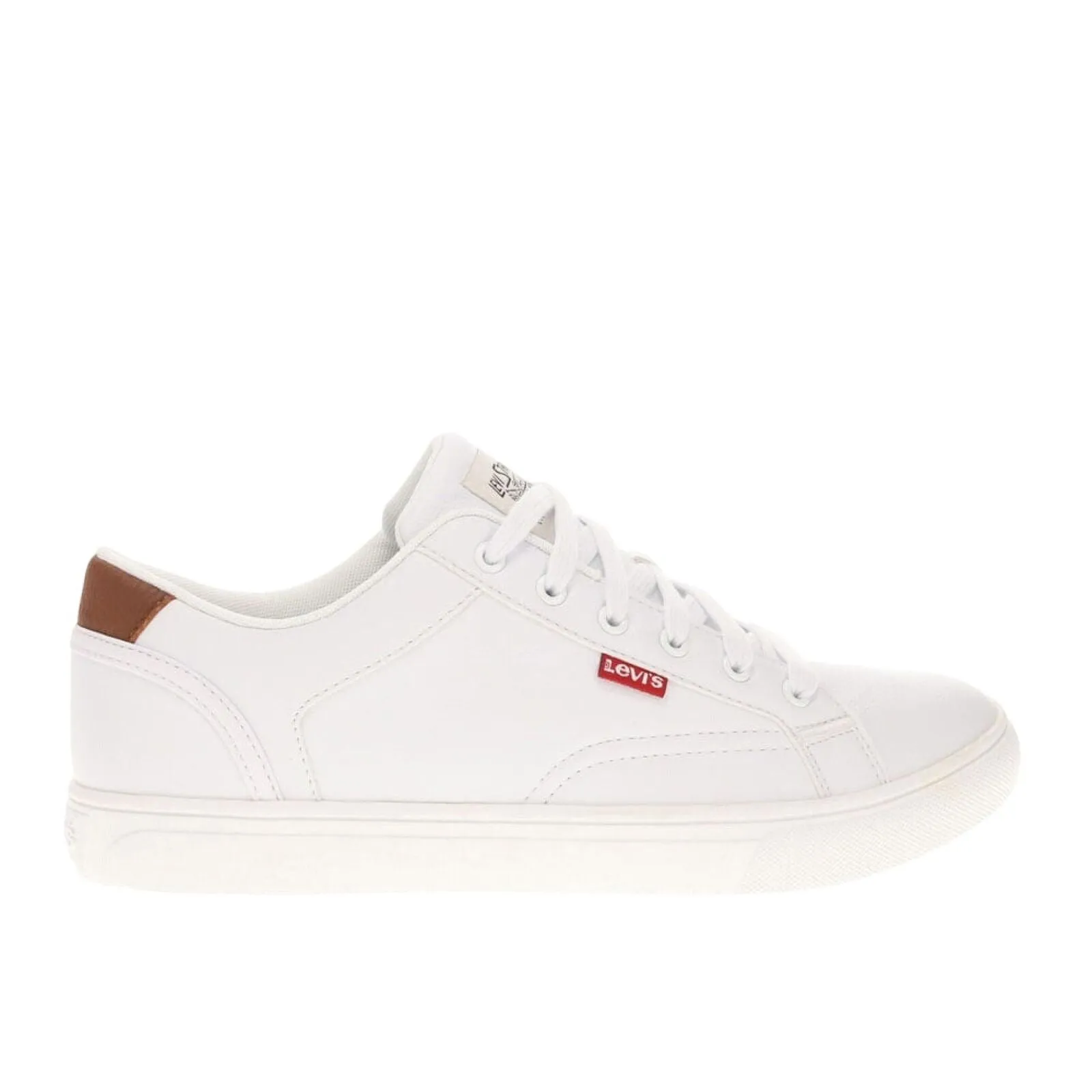 Levi's Mens Jeffrey Synthetic Leather Casual Lace Up Sneaker White 10M