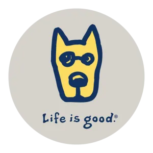 Life is Good Vintage Circle Sticker Rocket