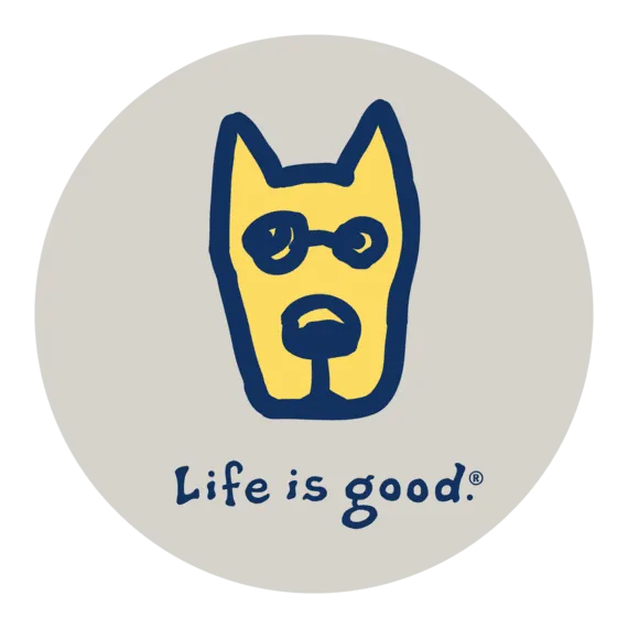 Life is Good Vintage Circle Sticker Rocket