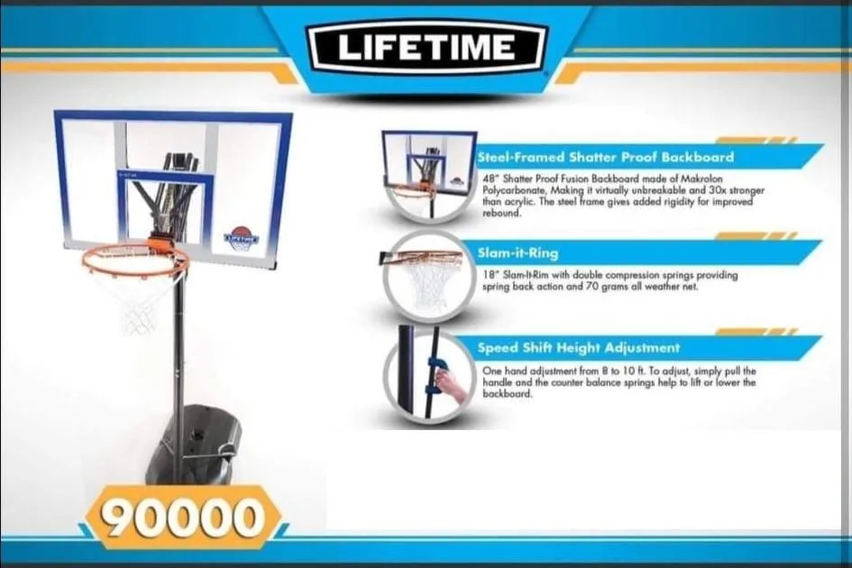 Lifetime Shatter Proof 48" Basketball Set