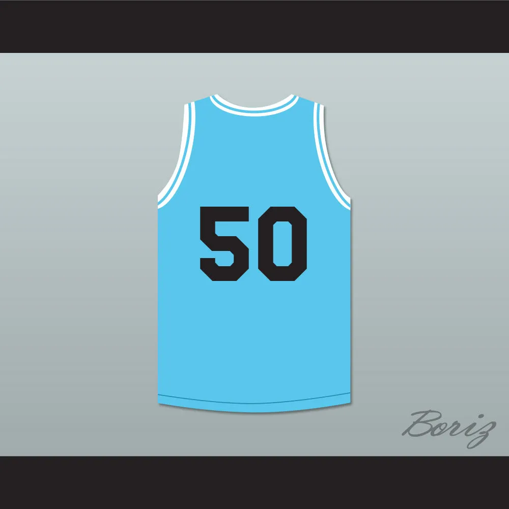 Light Blue Tournament Shoot Out Basketball Jersey Above The Rim