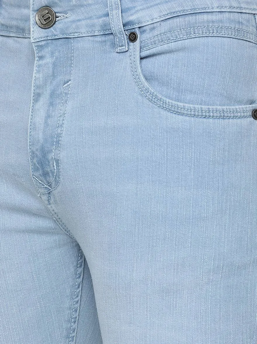 Light Blue Washed Narrow Fit Jeans | Greenfibre