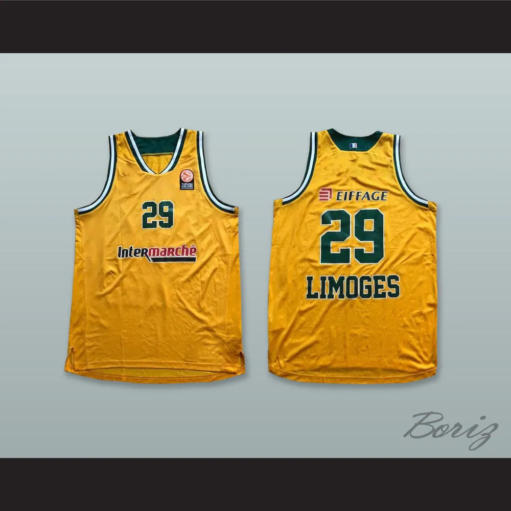 Limoges France 29 Yellow Basketball Jersey