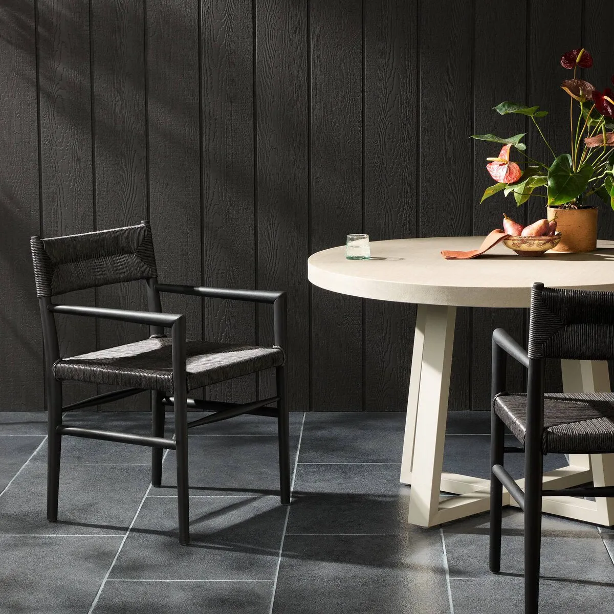 Lomas Outdoor Dining Armchair - Vintage Coal