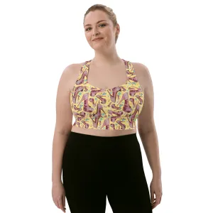 Longline sports bra 'Tea Party'