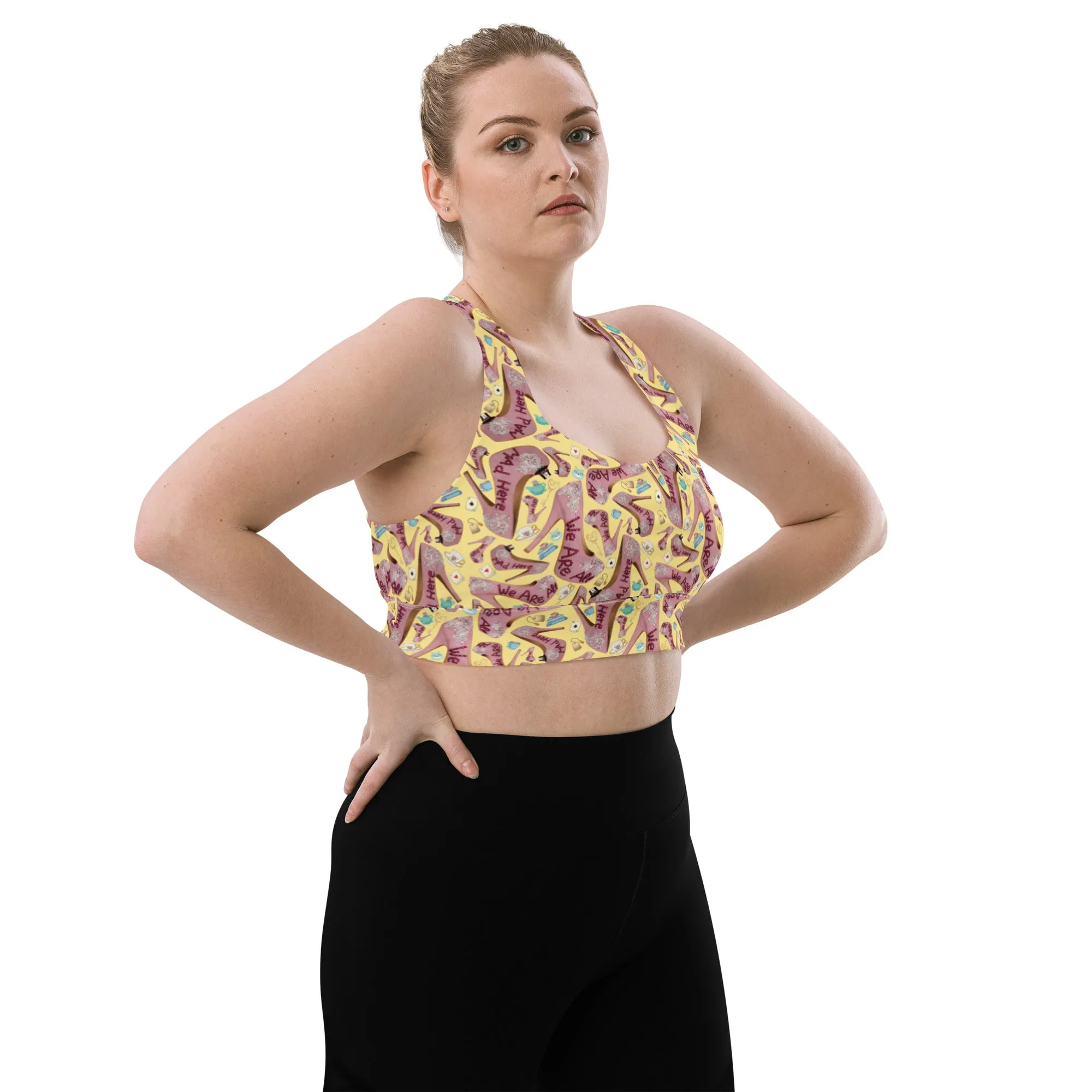 Longline sports bra 'Tea Party'