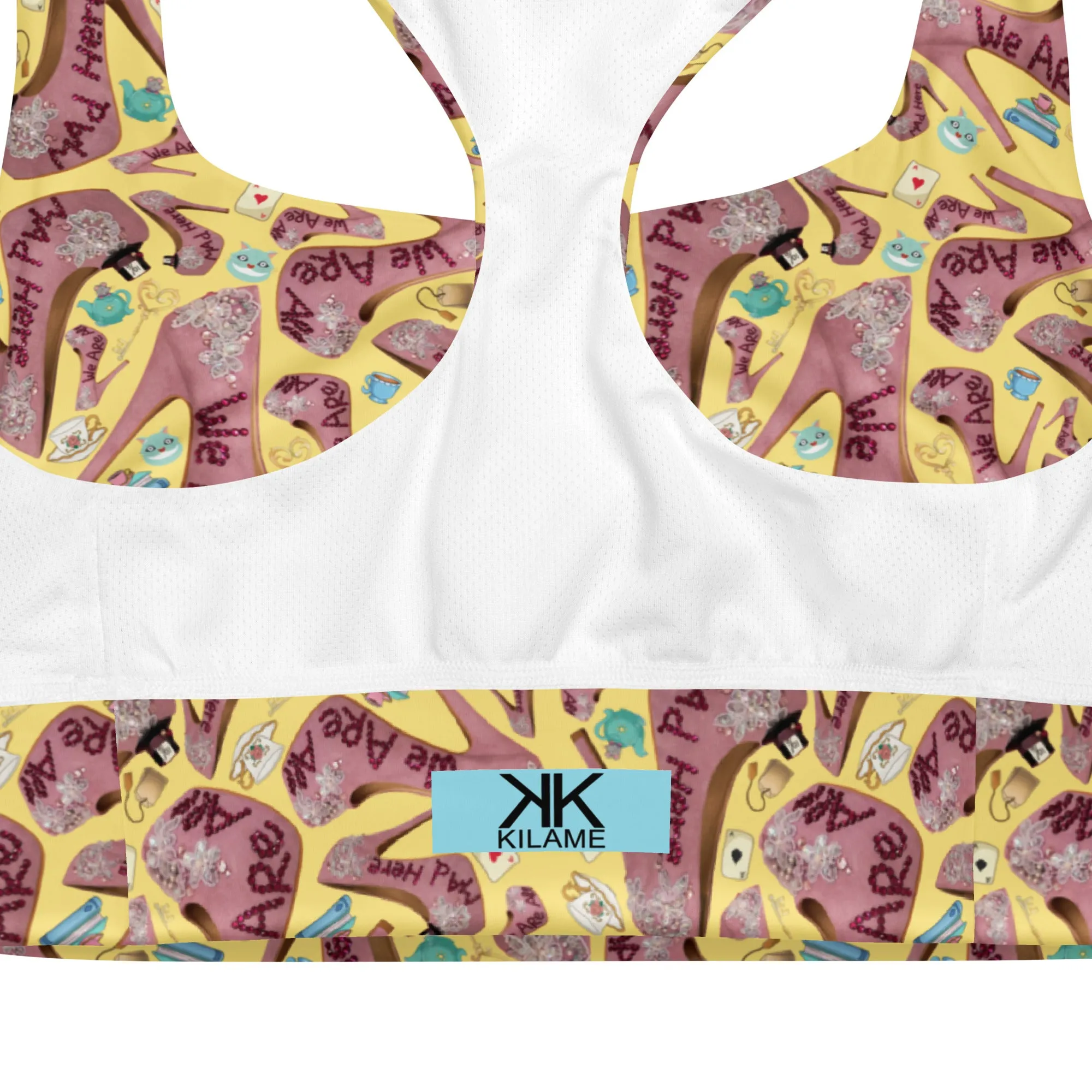 Longline sports bra 'Tea Party'