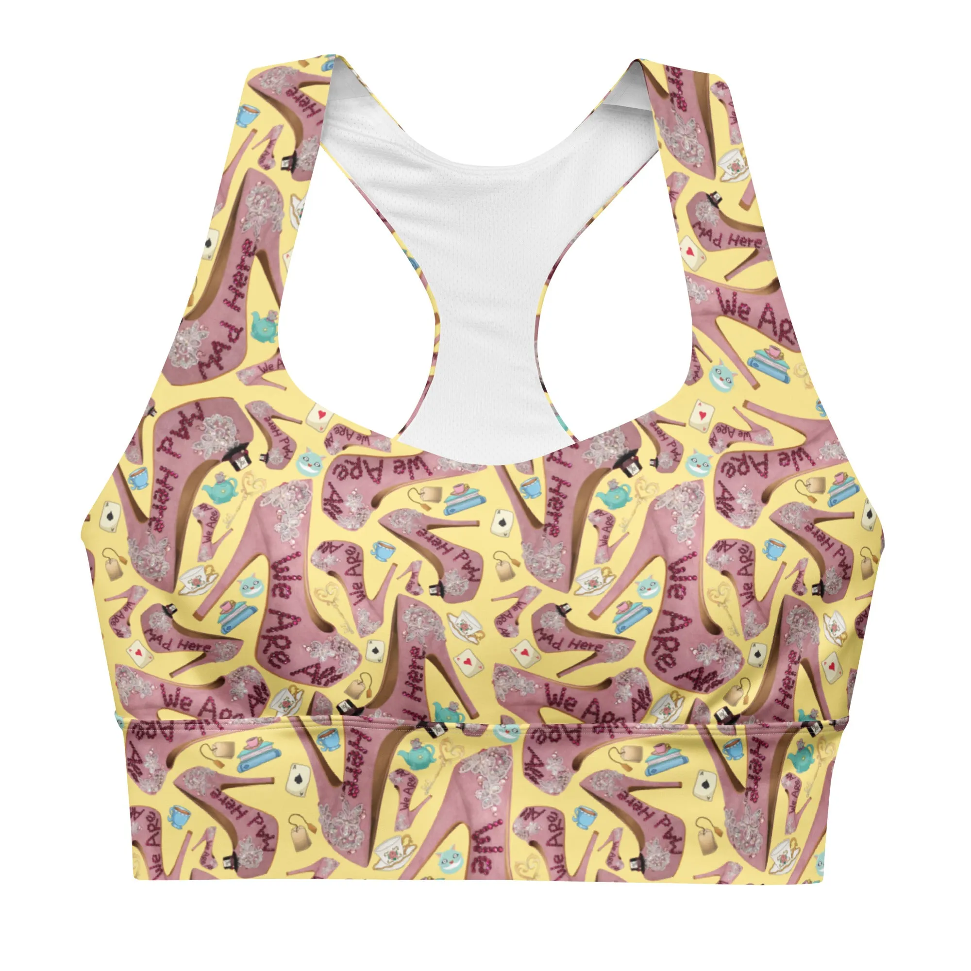 Longline sports bra 'Tea Party'