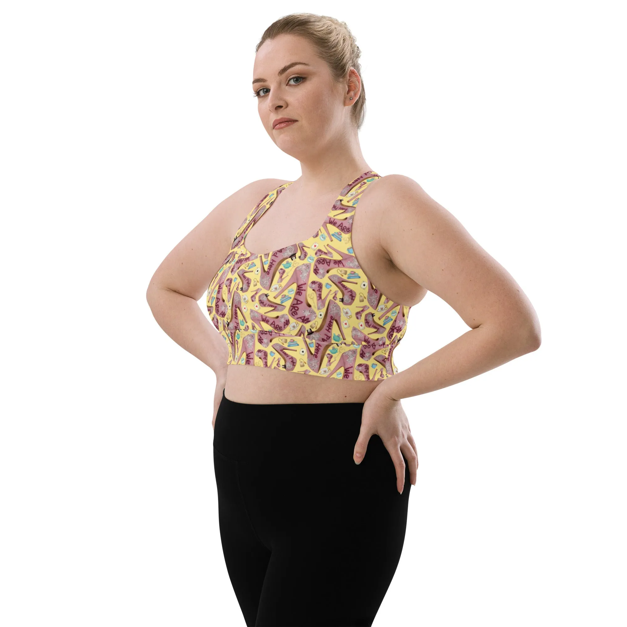 Longline sports bra 'Tea Party'