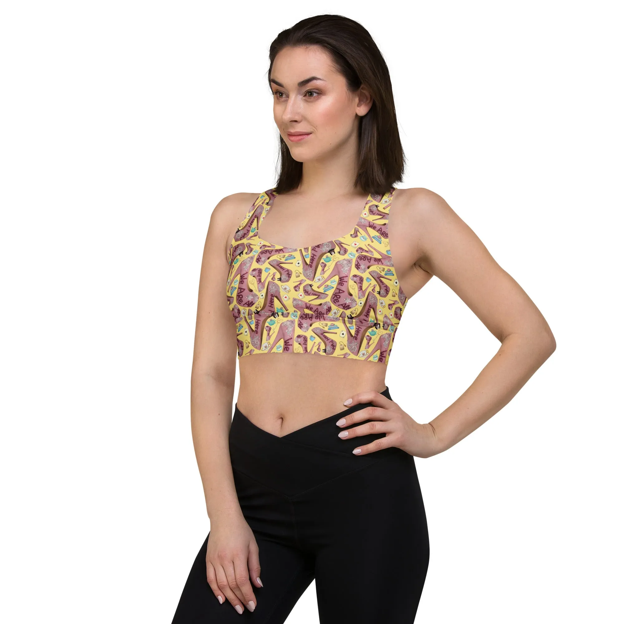 Longline sports bra 'Tea Party'