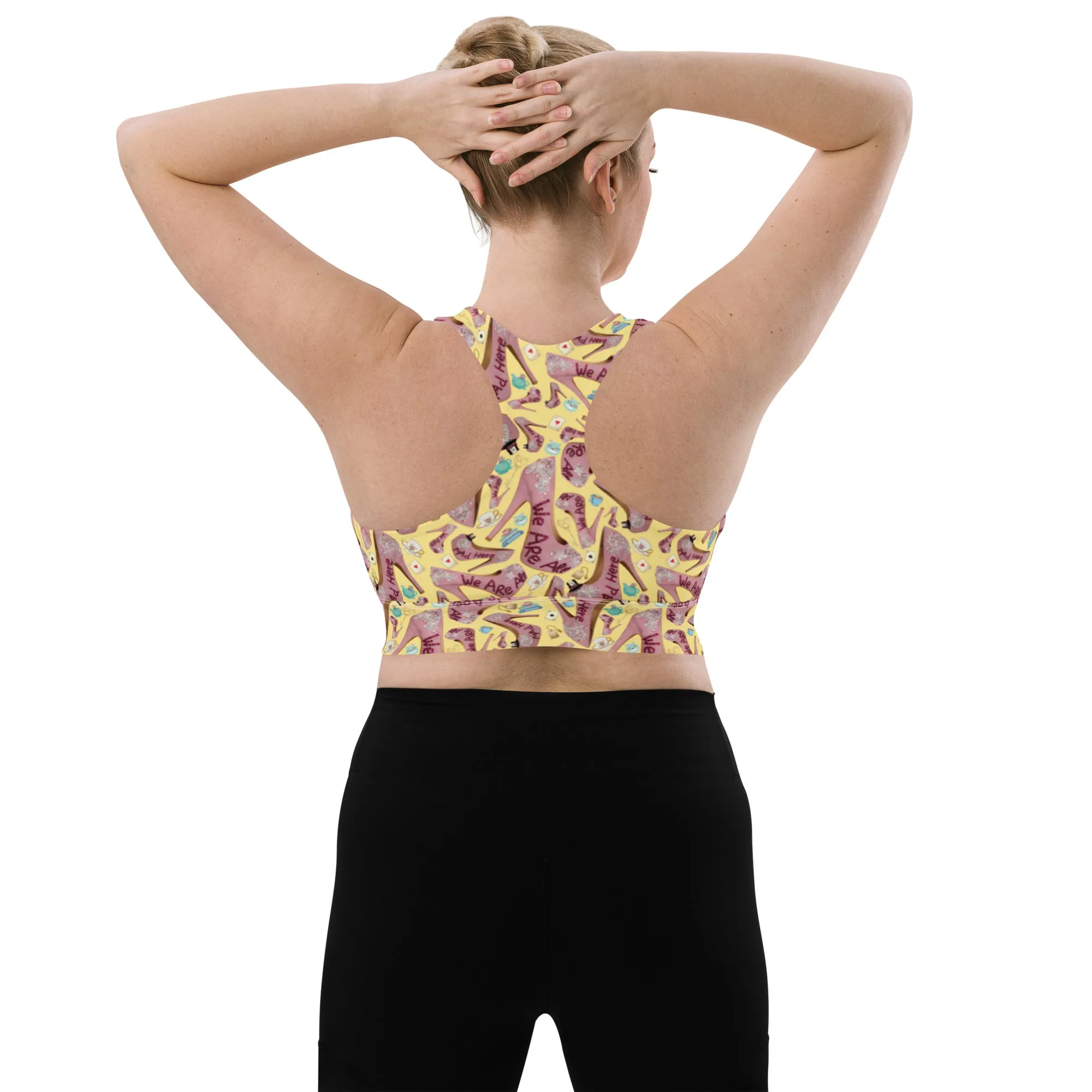 Longline sports bra 'Tea Party'