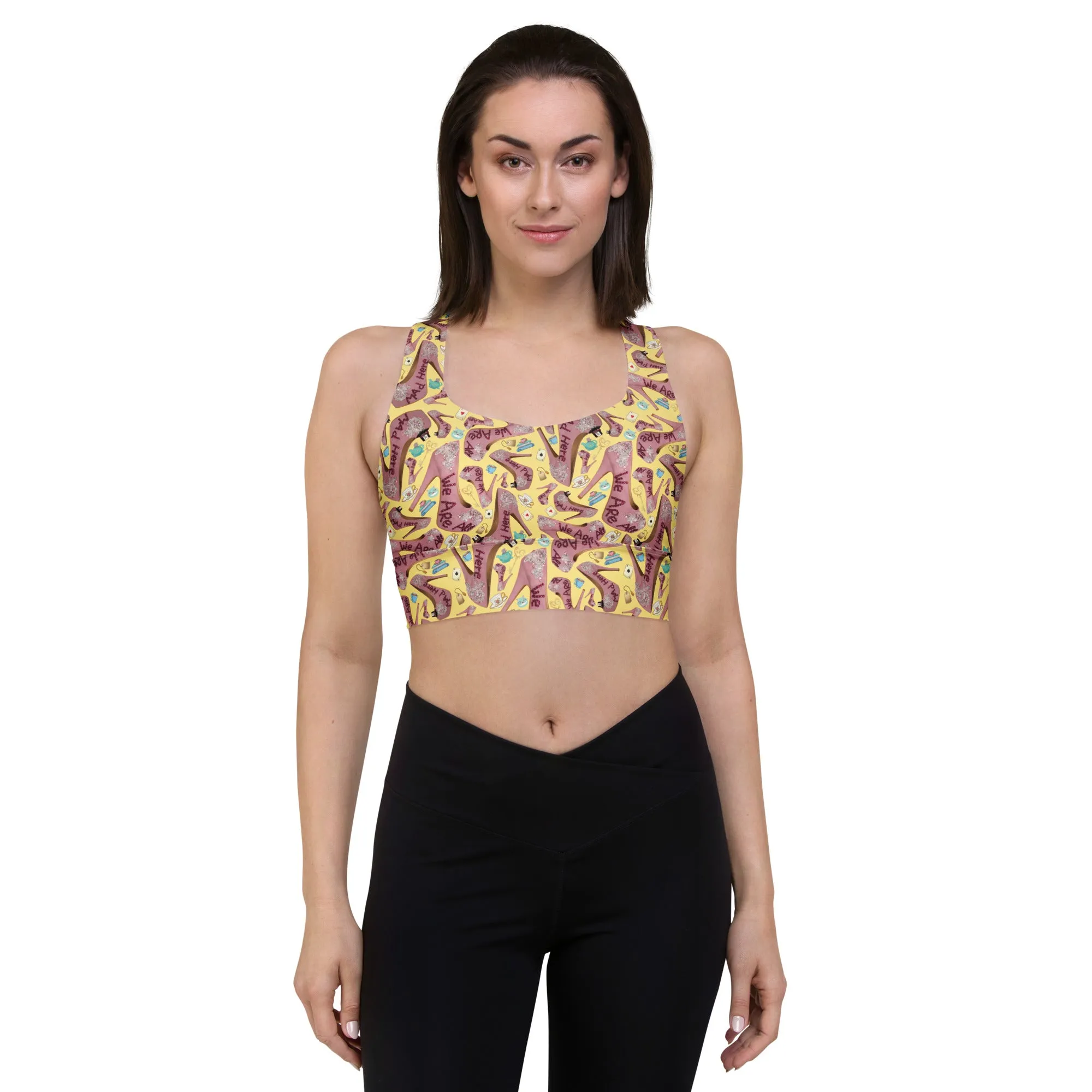 Longline sports bra 'Tea Party'