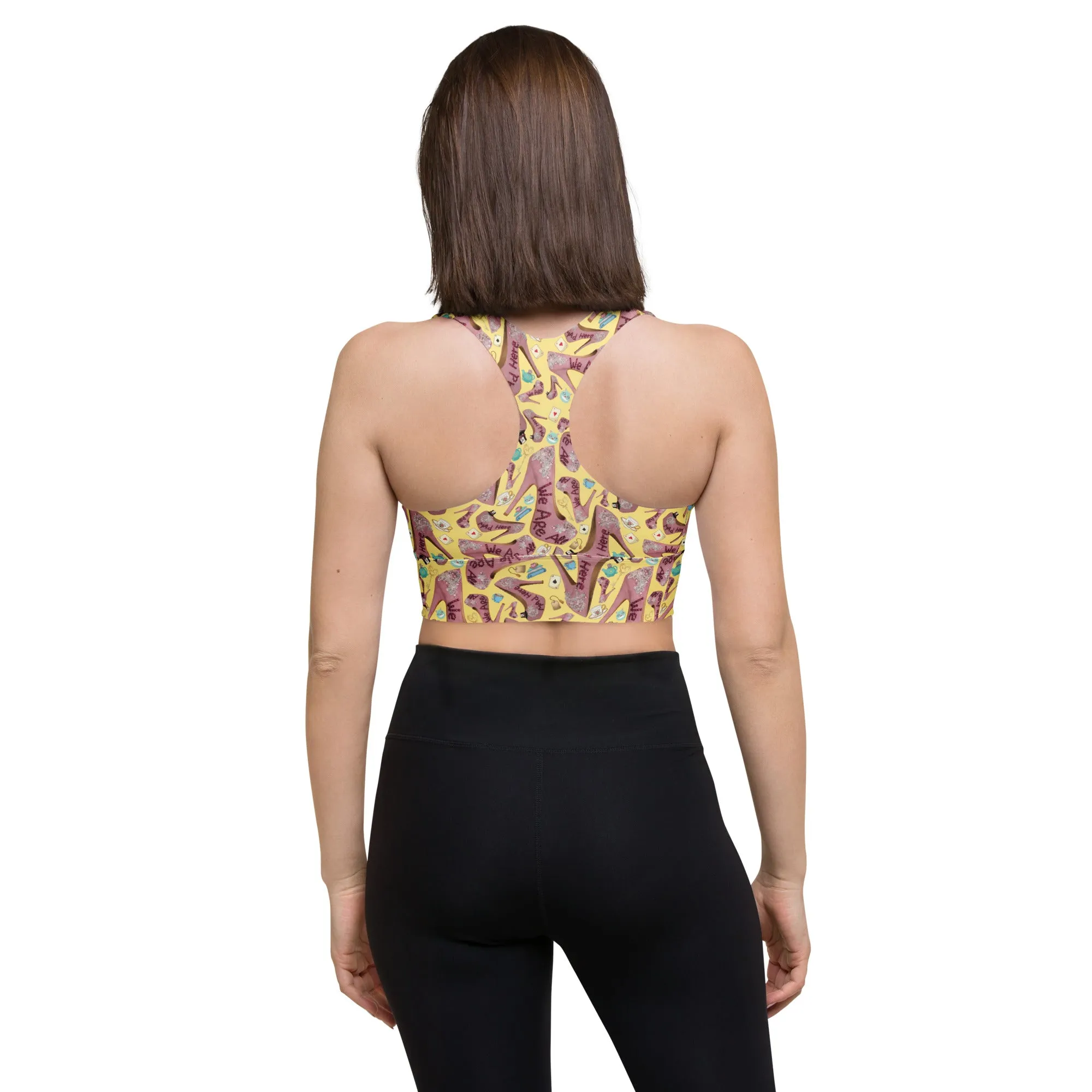 Longline sports bra 'Tea Party'