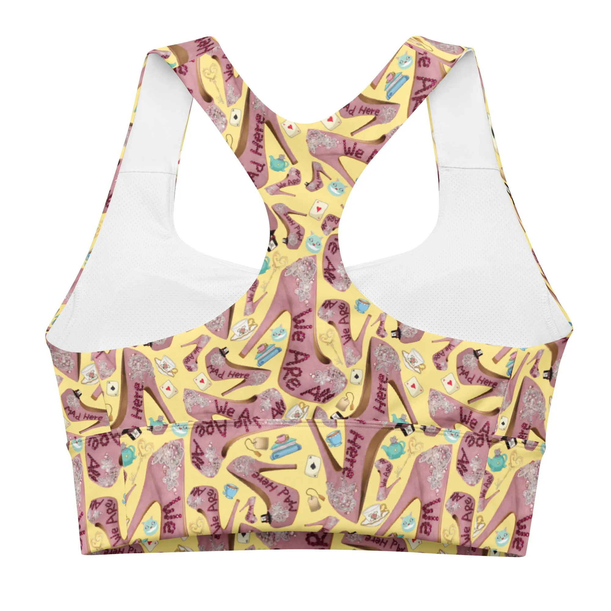 Longline sports bra 'Tea Party'