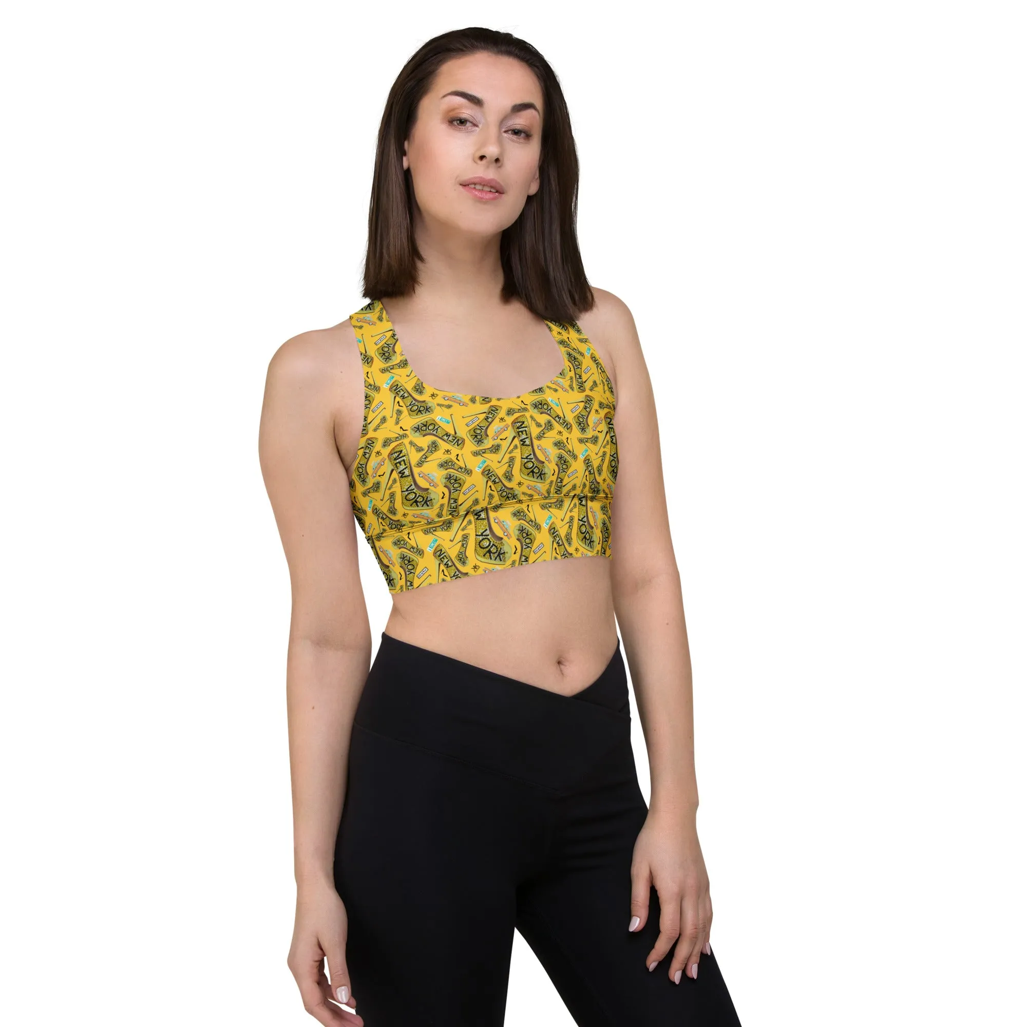 Longline sports bra 'Yellow cab'