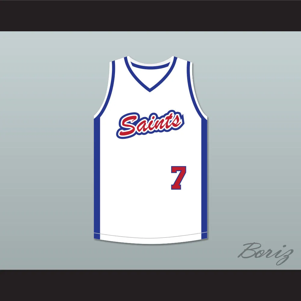 Los Santos Saints 7 White Basketball Jersey