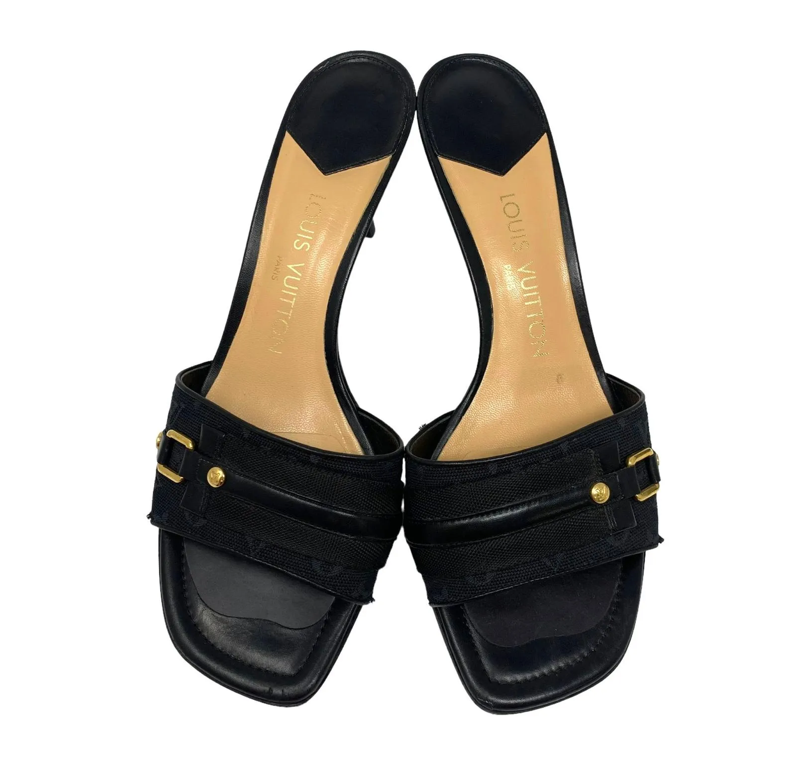 Louis Vuitton Black Logo Heels