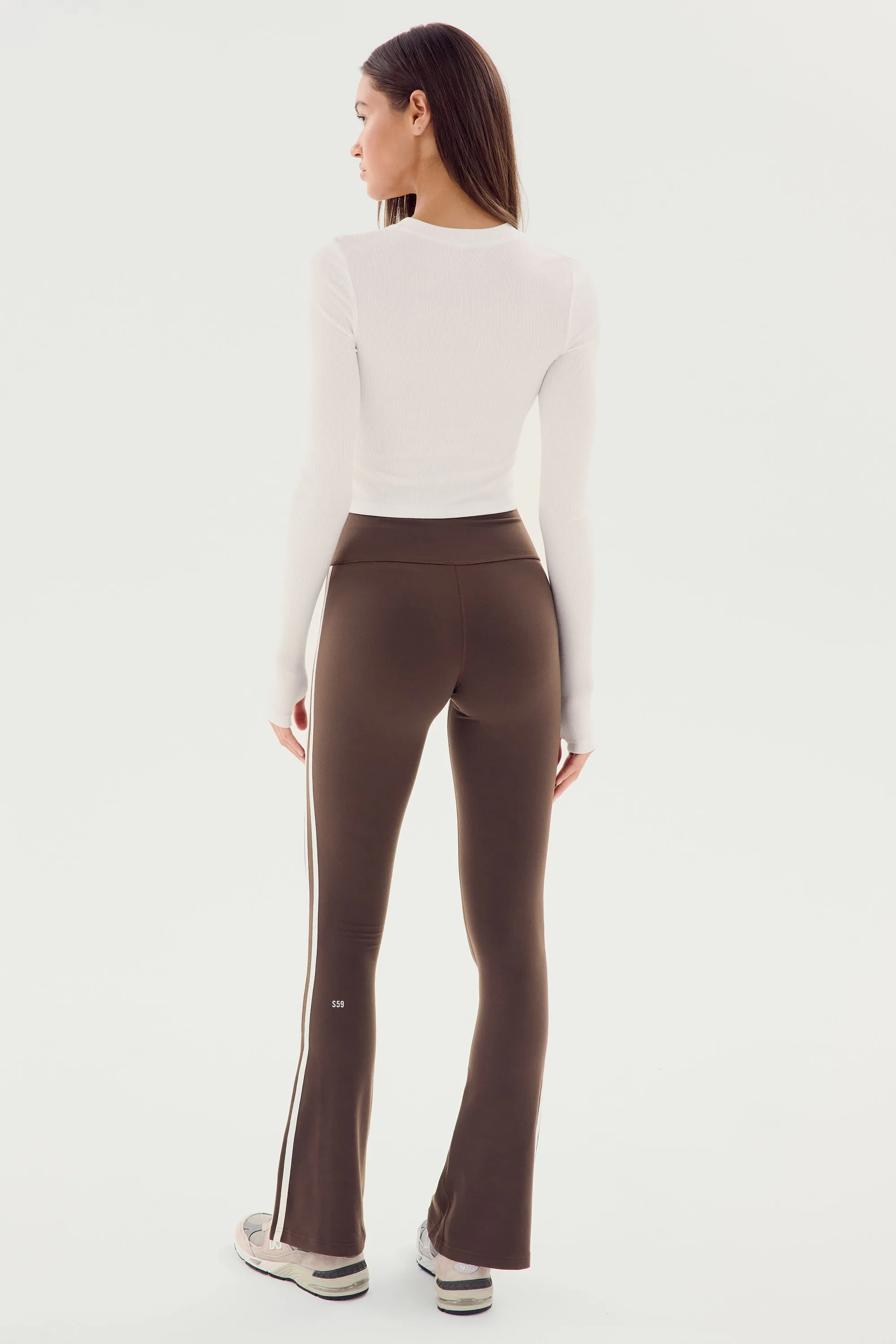 Louise Rib Long Sleeve Crop - White