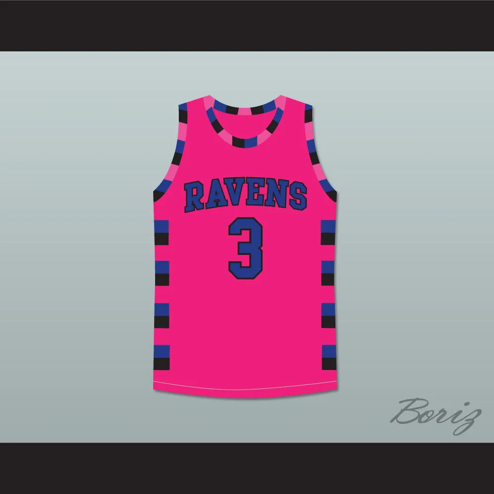 Lucas Scott 3 One Tree Hill Ravens Pink Basketball Jersey
