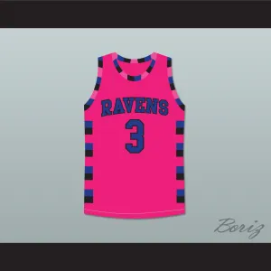 Lucas Scott 3 One Tree Hill Ravens Pink Basketball Jersey