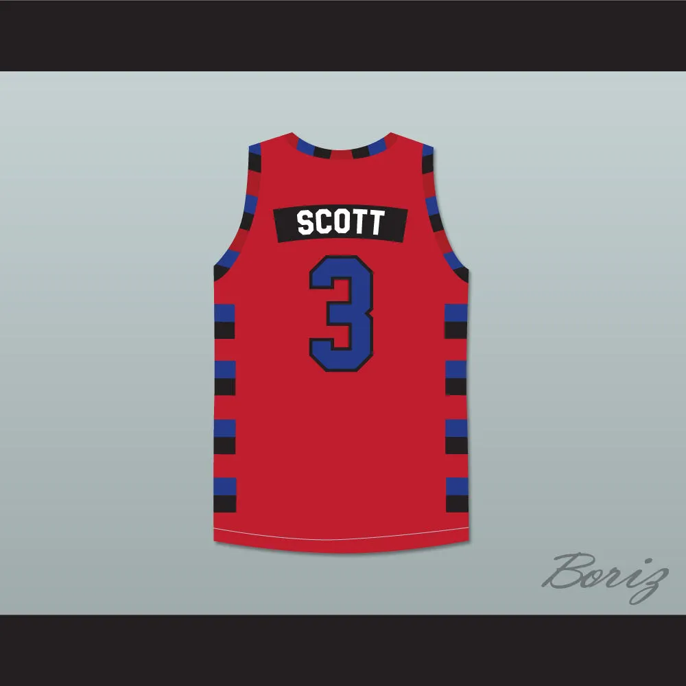 Lucas Scott 3 One Tree Hill Ravens Red Basketball Jersey