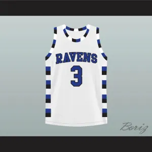 Lucas Scott 3 One Tree Hill Ravens White Basketball Jersey