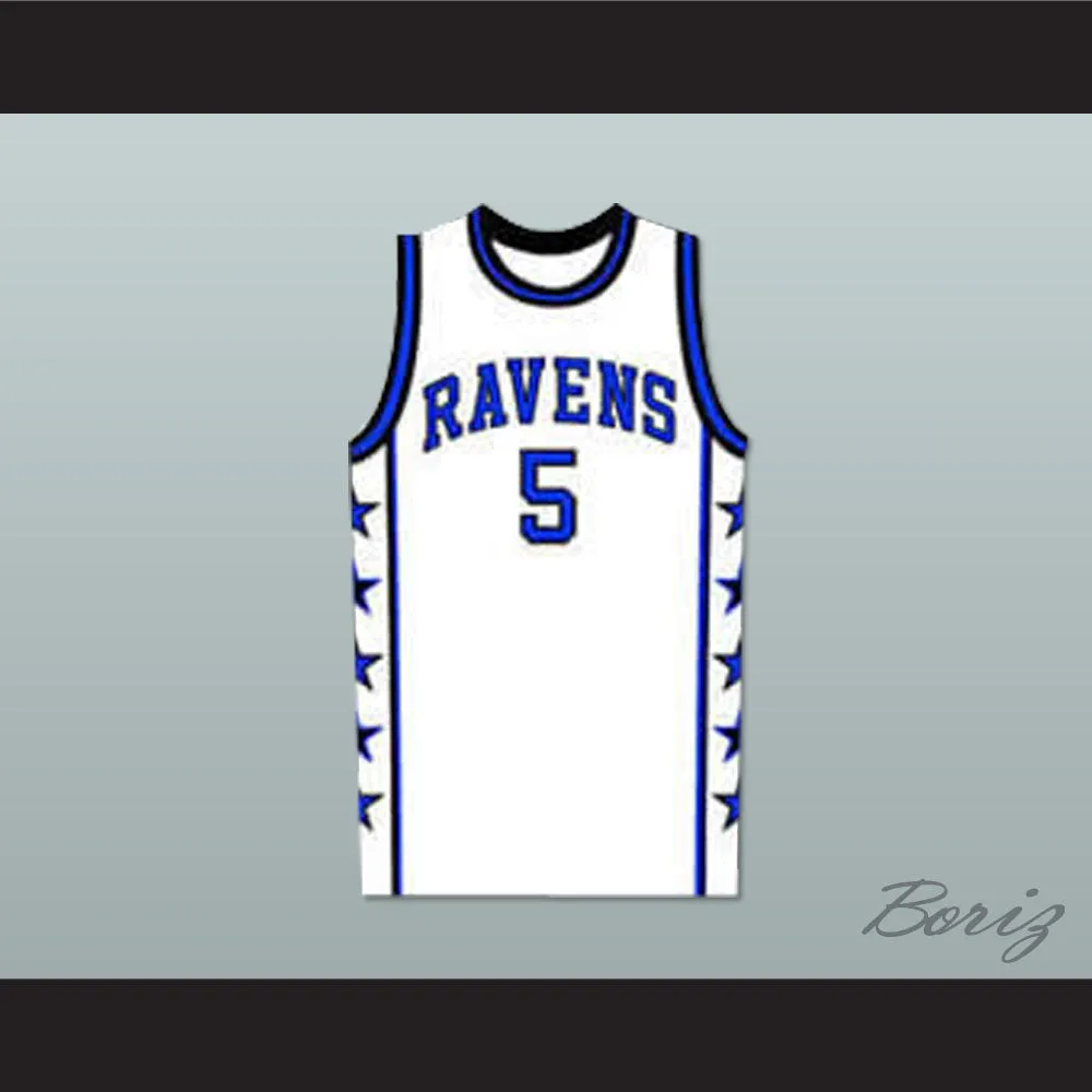 Lucas Scott 5 One Tree Hill Ravens White Basketball Jersey