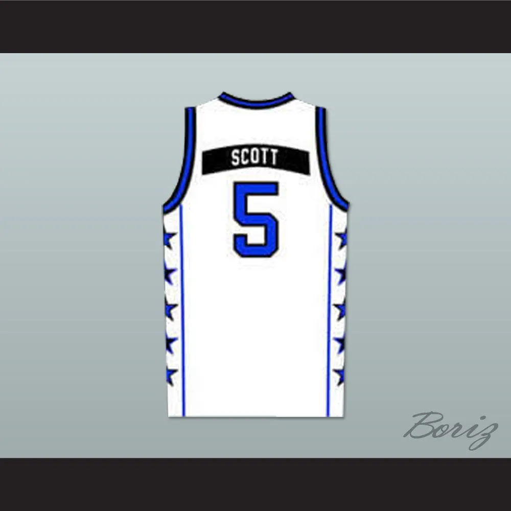 Lucas Scott 5 One Tree Hill Ravens White Basketball Jersey