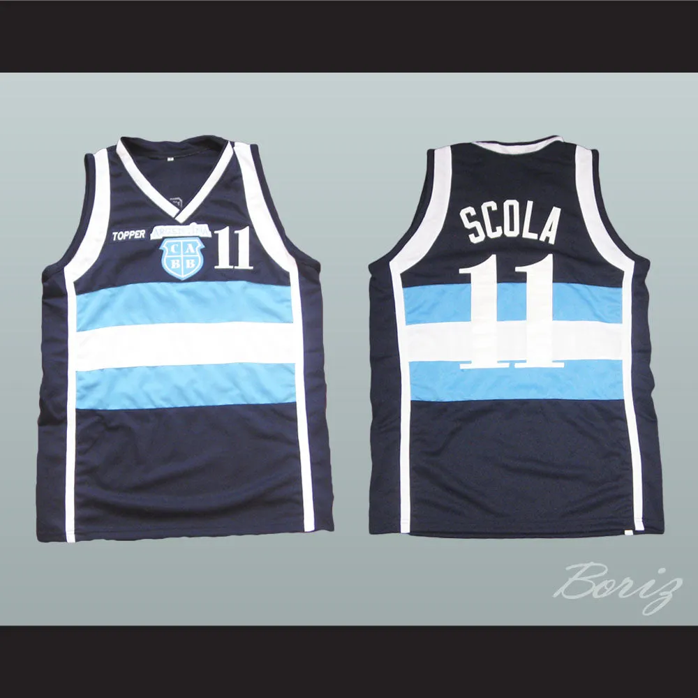 Luis Scola 11 Argentina Navy Blue Basketball Jersey