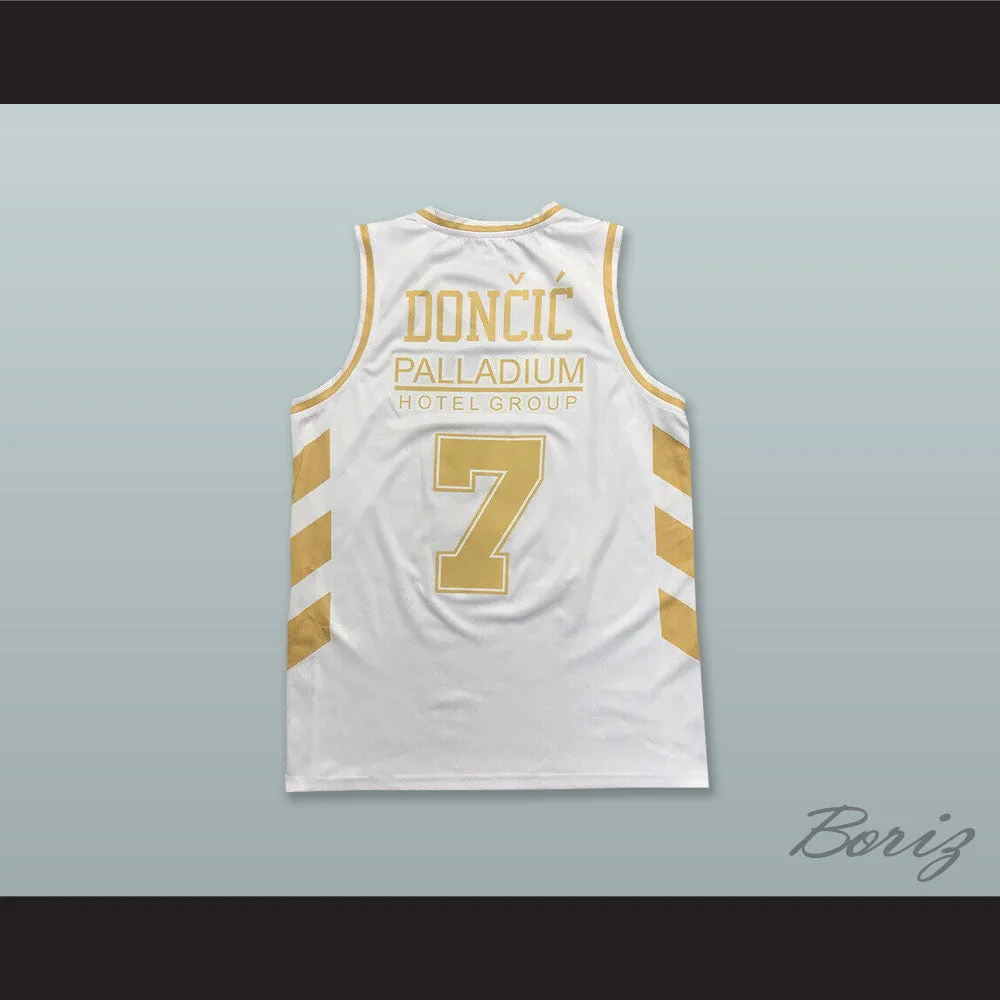 Luka Doncic 7 Real Madrid Baloncesto Spain White Basketball Jersey
