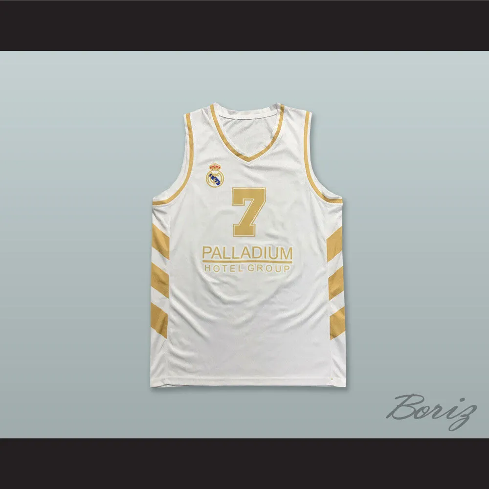 Luka Doncic 7 Real Madrid Baloncesto Spain White Basketball Jersey