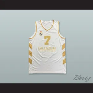 Luka Doncic 7 Real Madrid Baloncesto Spain White Basketball Jersey