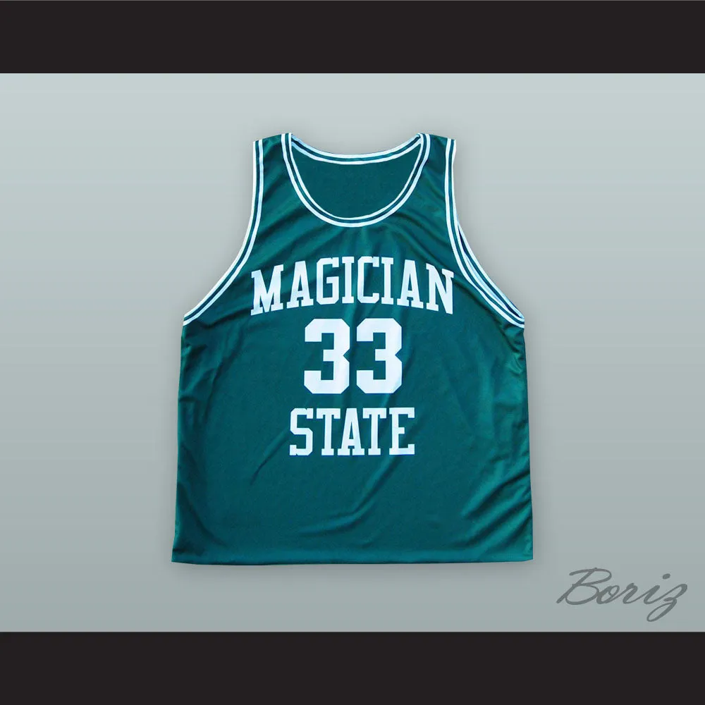 Magic Johnson 33 Magician State Green Basketball Jersey