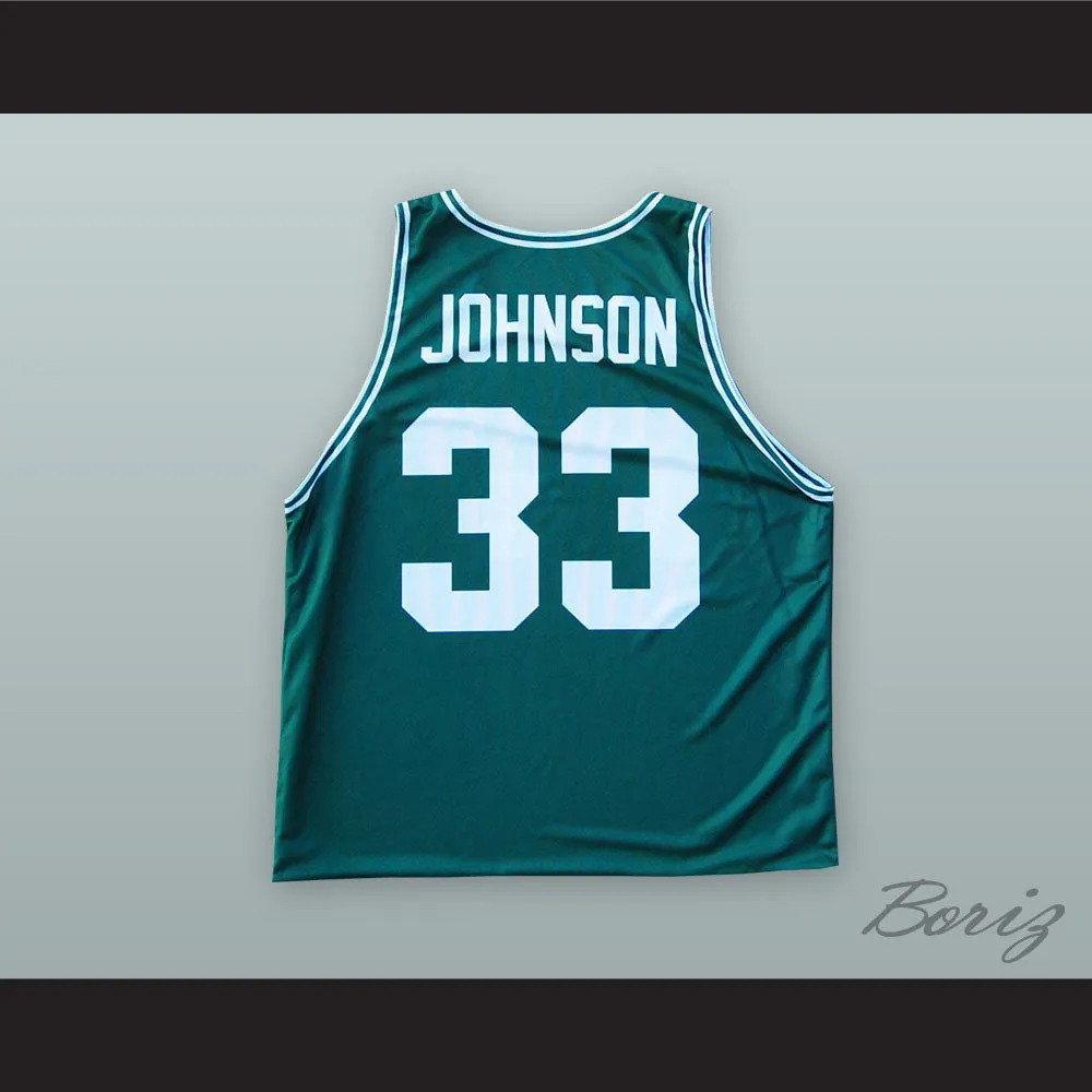 Magic Johnson 33 Magician State Green Basketball Jersey