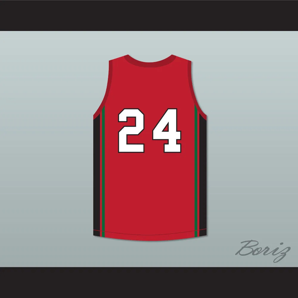 Malcolm X 24 Red Basketball Jersey