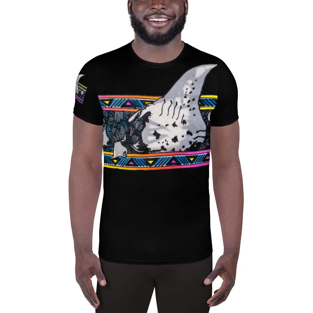 Manta Ray Melody All-Over Print Men's Athletic T-shirt
