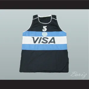 Manu Ginobili 5 Argentina Black Basketball Jersey