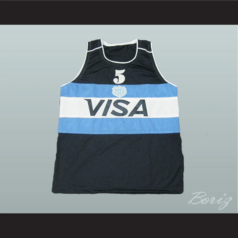 Manu Ginobili 5 Argentina Black Basketball Jersey