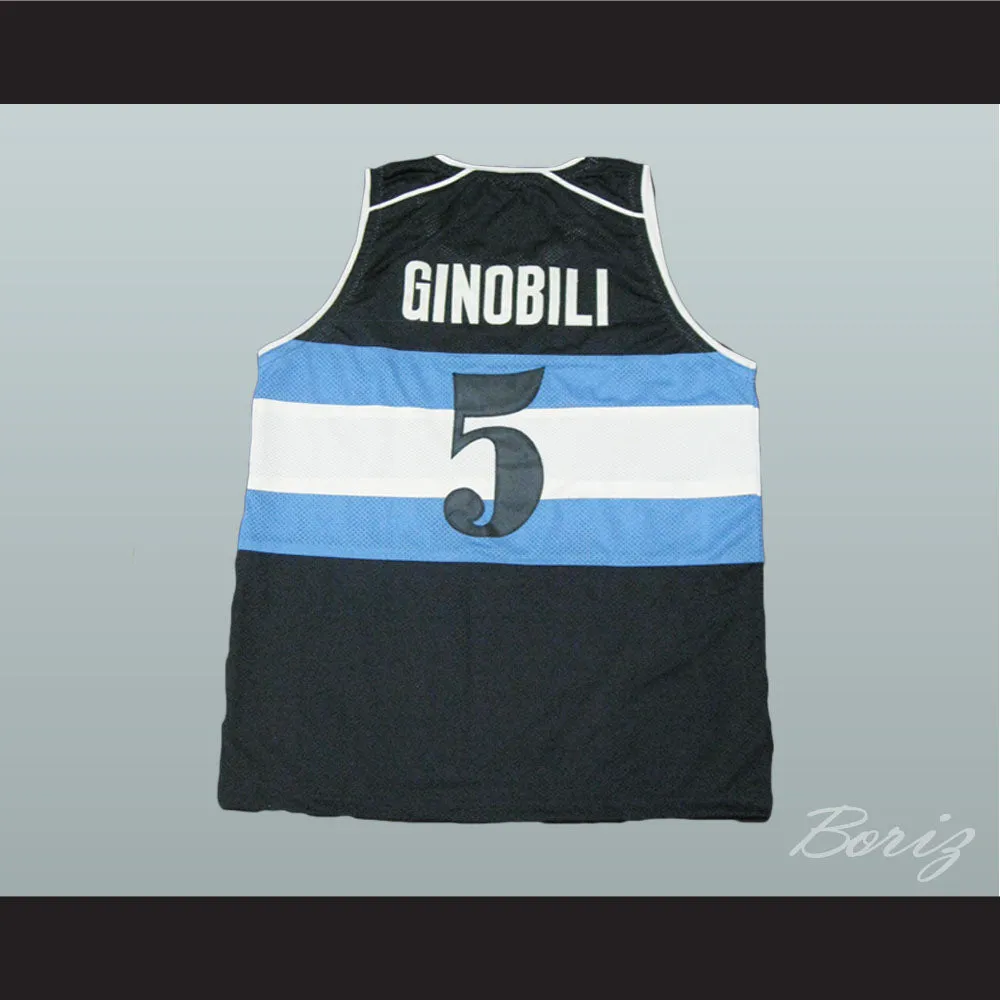 Manu Ginobili 5 Argentina Black Basketball Jersey